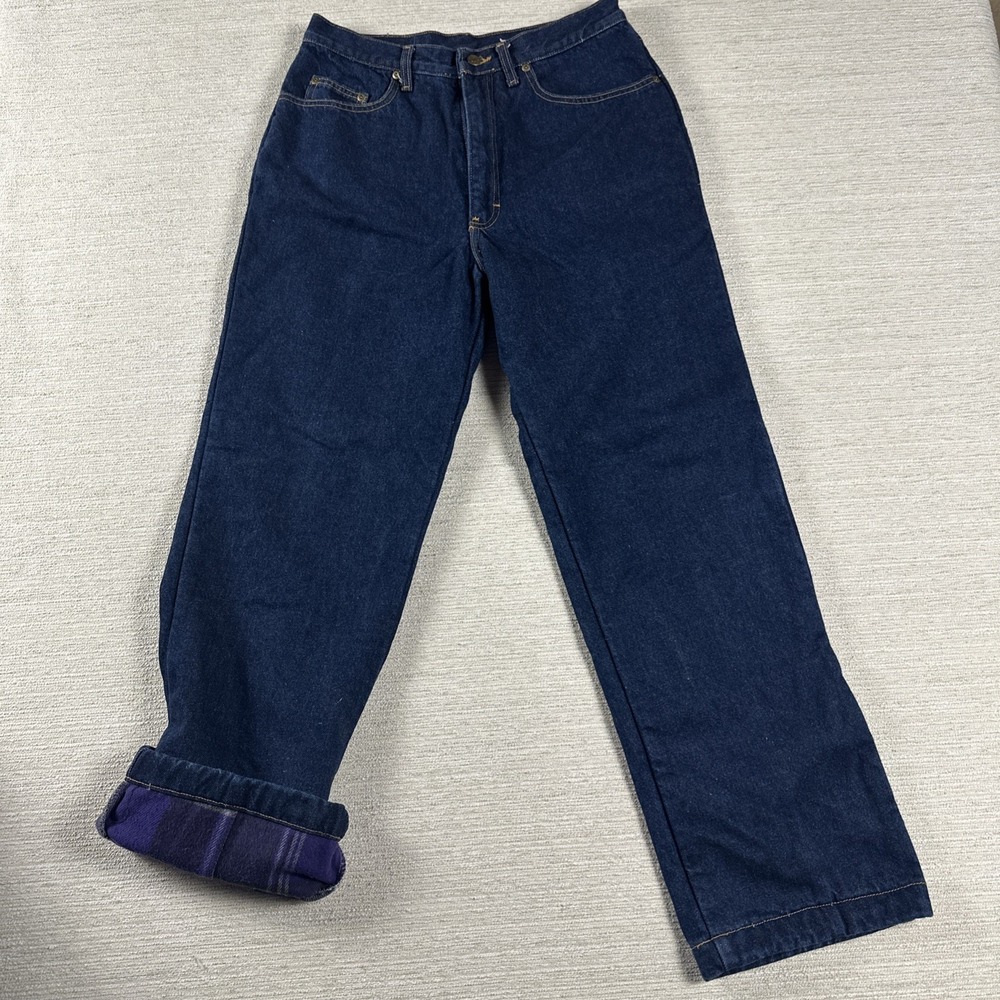 Vintage 90s Grunge Flannel Lined Mom Jeans Cozy Cabin Fall Denim 12 County Creek